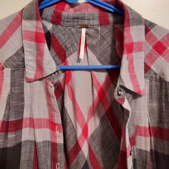 Free people plaid button front med - Picture 6 of 16